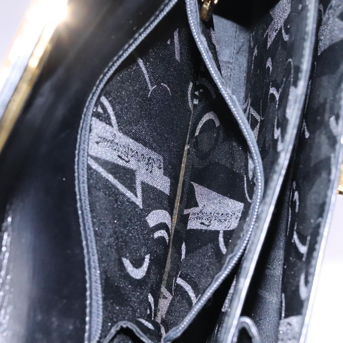 Salvatore Ferragamo Gancini Convertible Top Handle Bag Leather, BLACK, LEATHER, Handbag