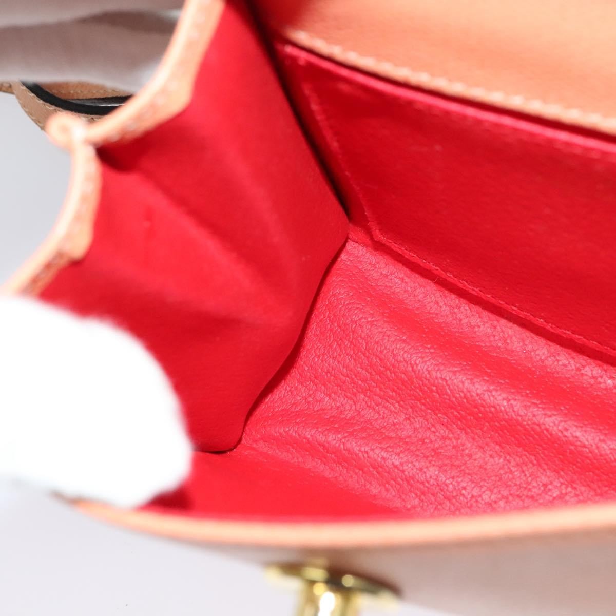 Celine Vintage Convertible Turnlock Top Handle Bag Leather, ORANGE, LEATHER, Handbag