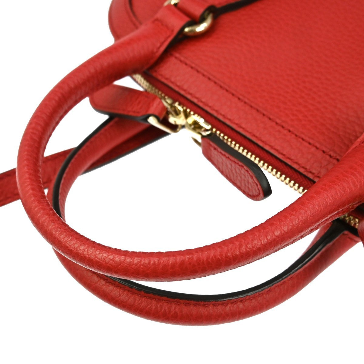 Gucci Convertible Dome Satchel Leather, Red, Leather, Handbag
