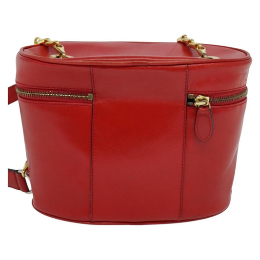 Celine Vanity bag Leather, RED, LEATHER, Shoulder bag