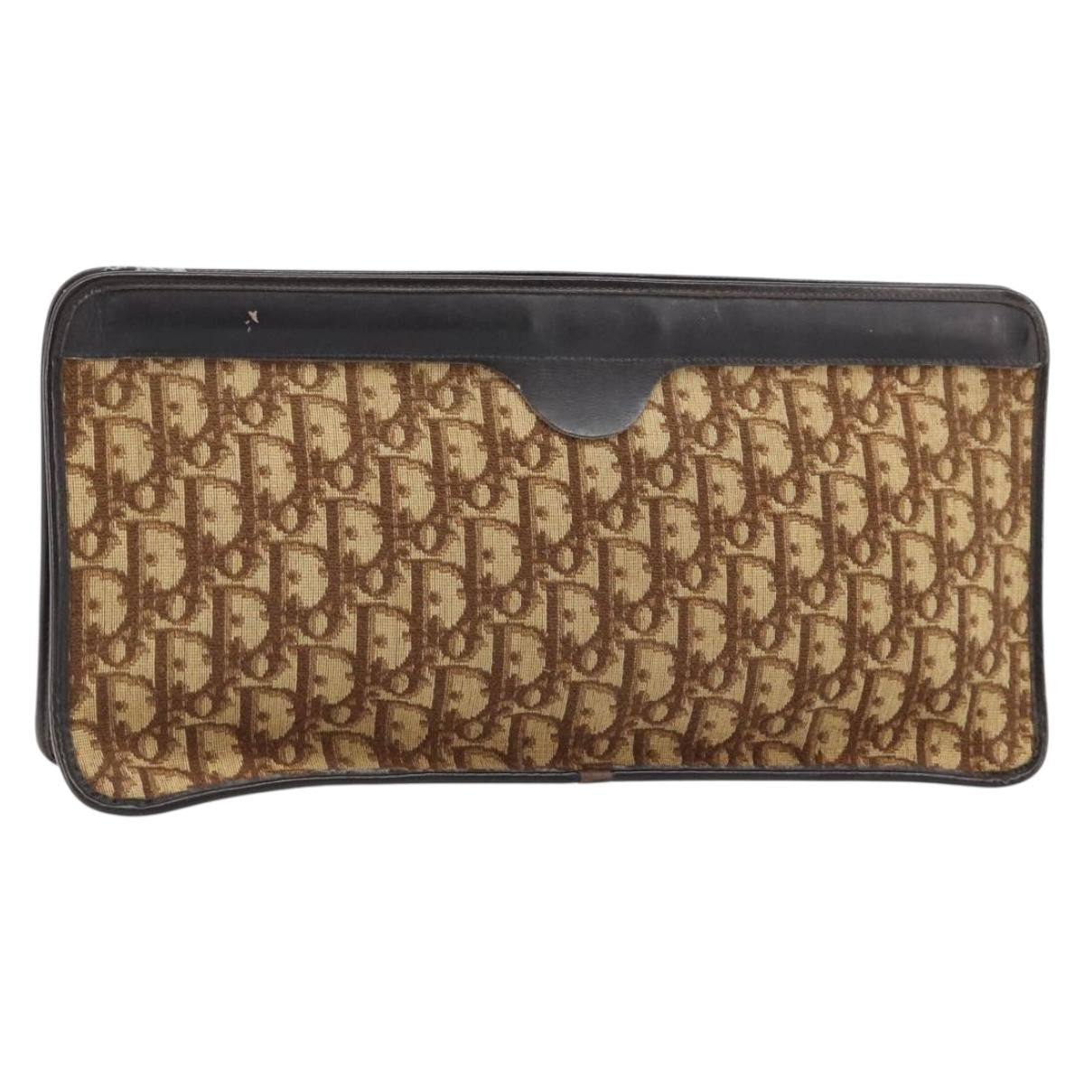 Christian Dior Vintage Trotter Pouch Canvas, BROWN, CANVAS, Clutche & pouche