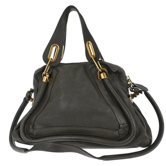 Chloe Paraty Top Handle Bag Leather, BROWN, LEATHER, Handbag