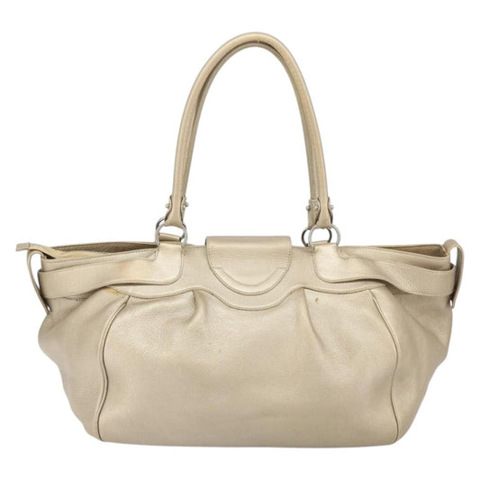 Salvatore Ferragamo Gancini handbag Leather, GOLD, LEATHER, Handbag