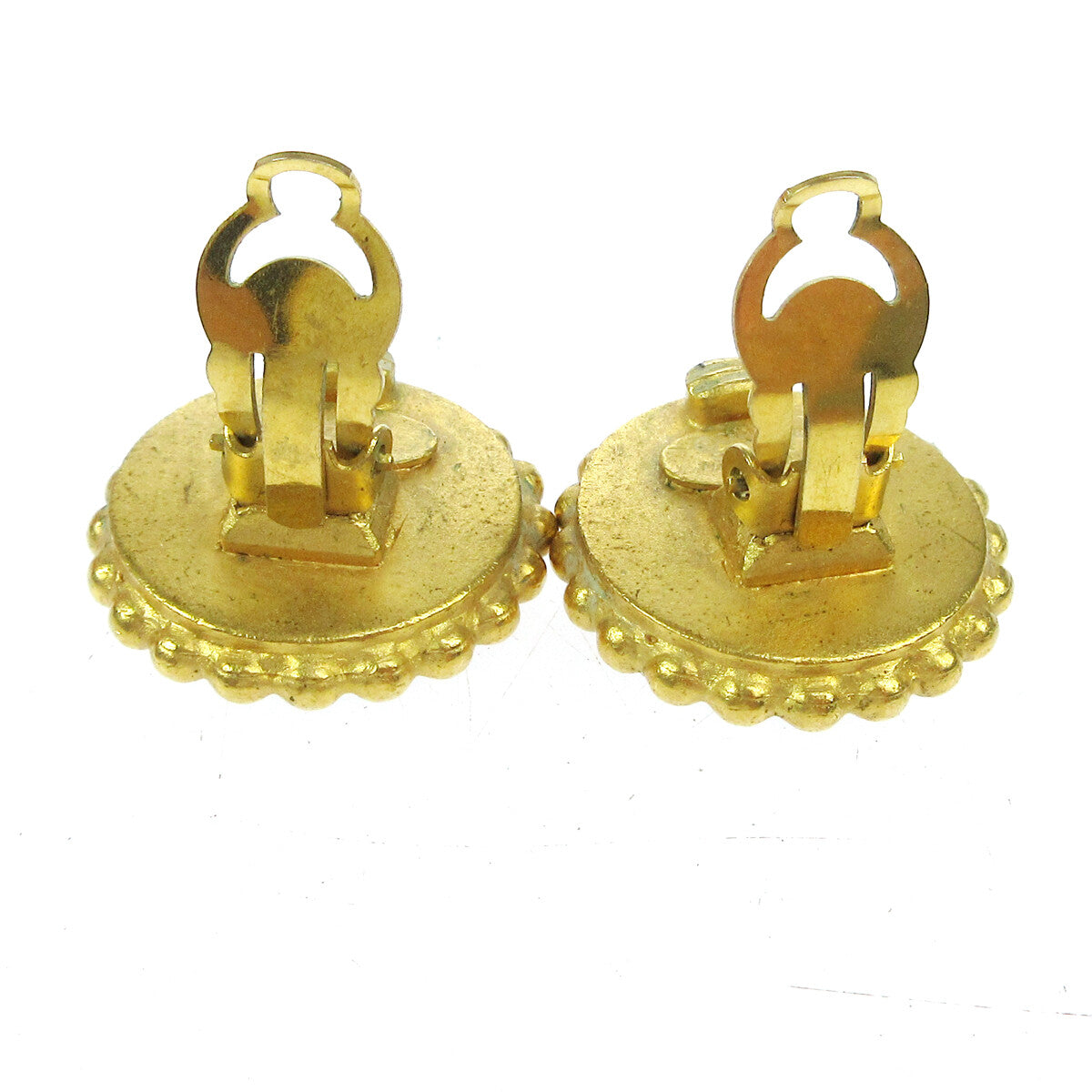 Chanel CC Round Earrings Metal, GOLD, GOLD_PLATED, Earrings