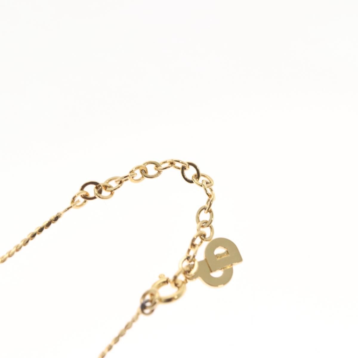 Christian Dior CD Pendant Necklace Metal and Crystals, GOLD, METAL, Necklace