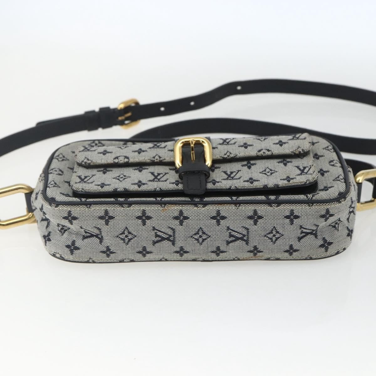 Louis Vuitton Juliette Crossbody Bag Mini Lin, BLUE, CANVAS, Shoulder bag