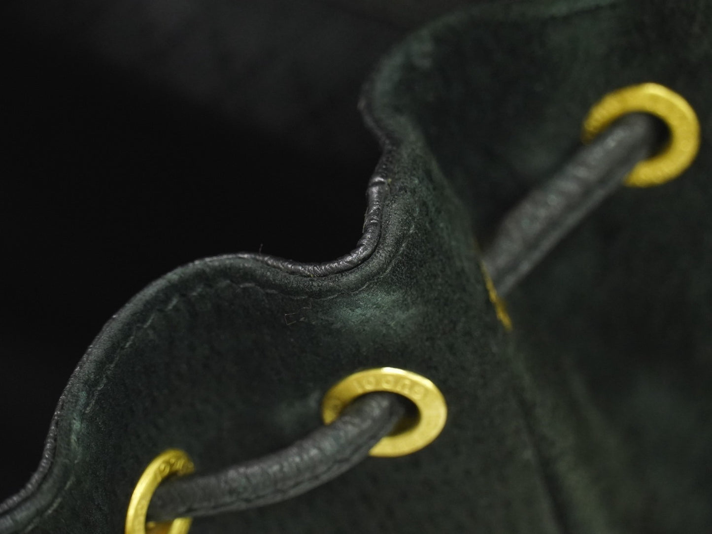 Gucci Vintage Bamboo Backpack Suede, BLACK, SUEDE, Backpack