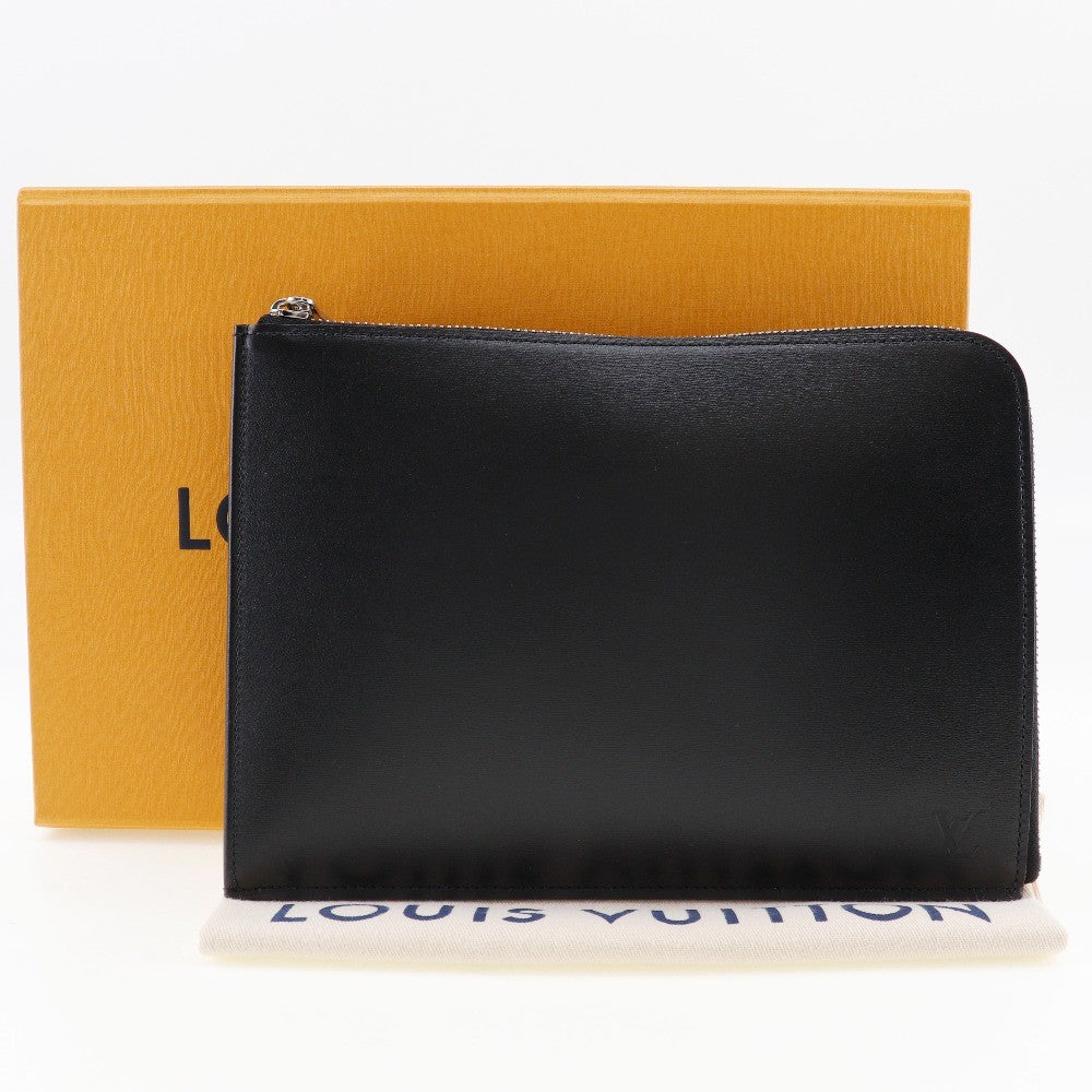 Louis Vuitton Zip Around Pochette Jour Leather, BLACK, LEATHER, Clutche & pouche