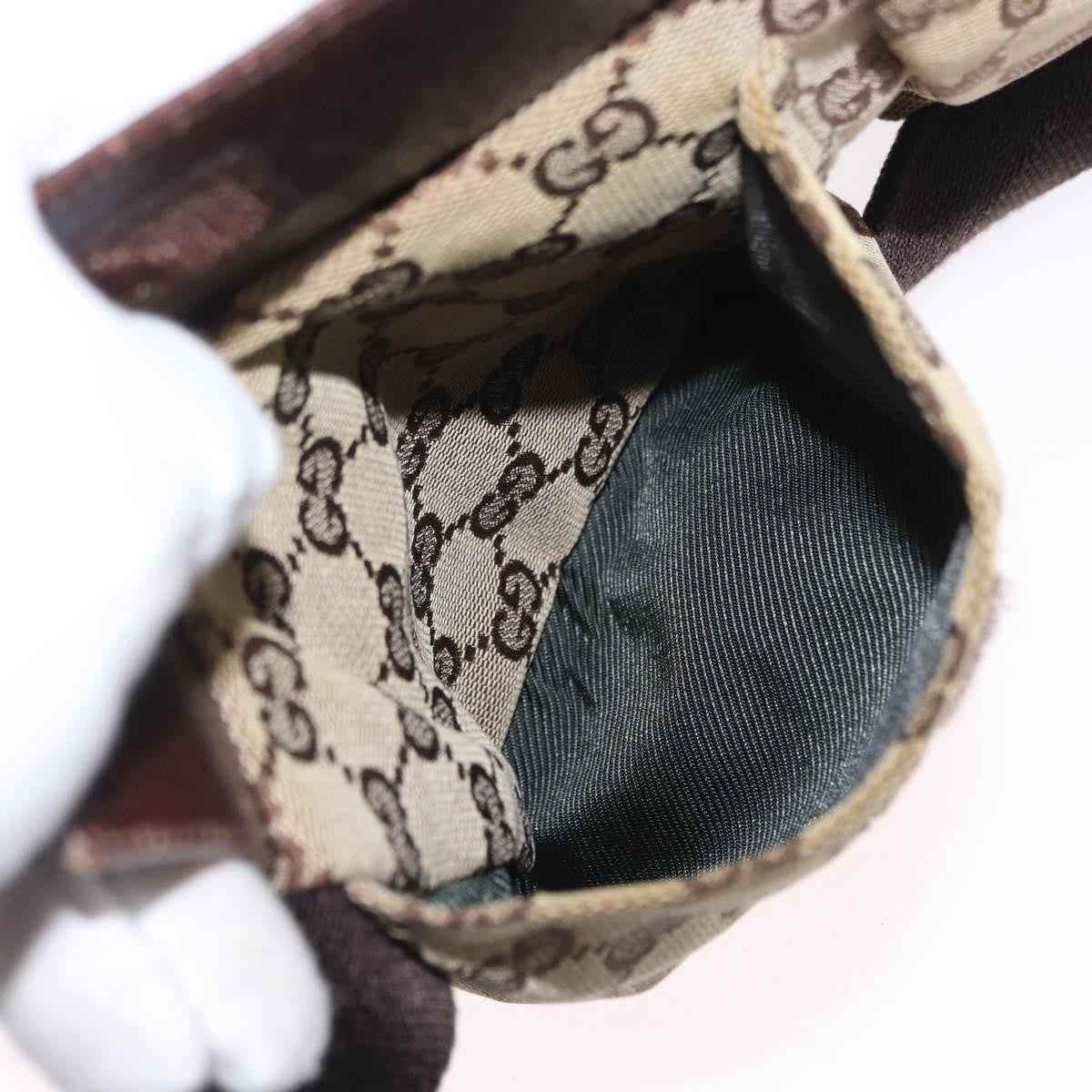 Gucci Vintage Double Belt Bag GG Canvas with Leather, BEIGE, CANVAS, Clutche & pouche
