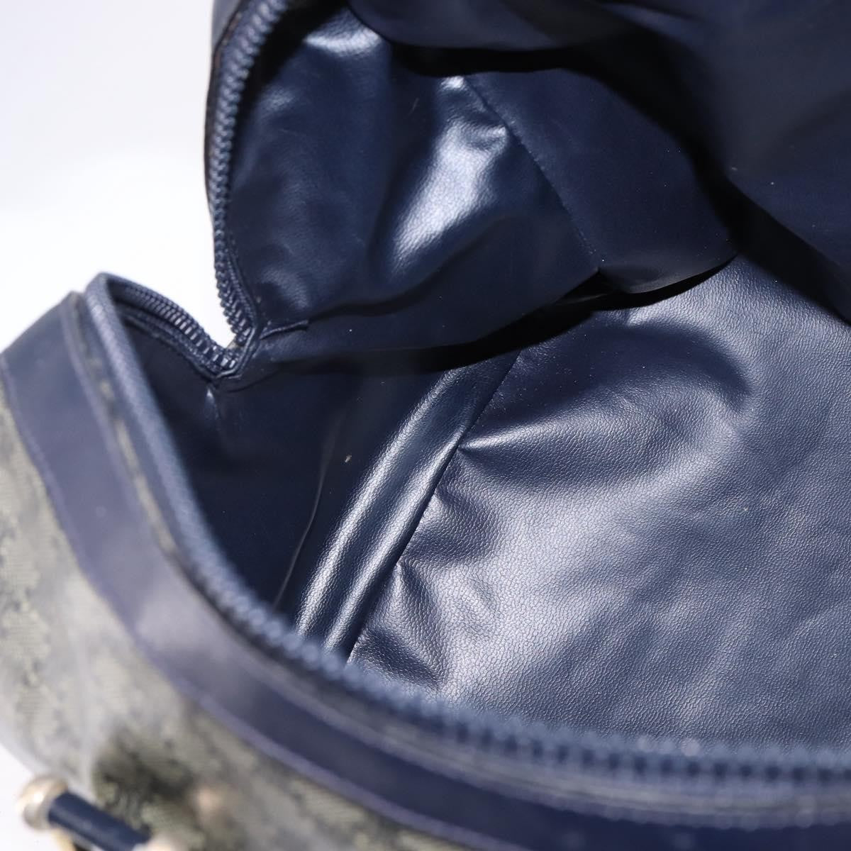 Celine Vintage Boston Bag Macadam Coated Canvas, NAVY, CANVAS, Handbag