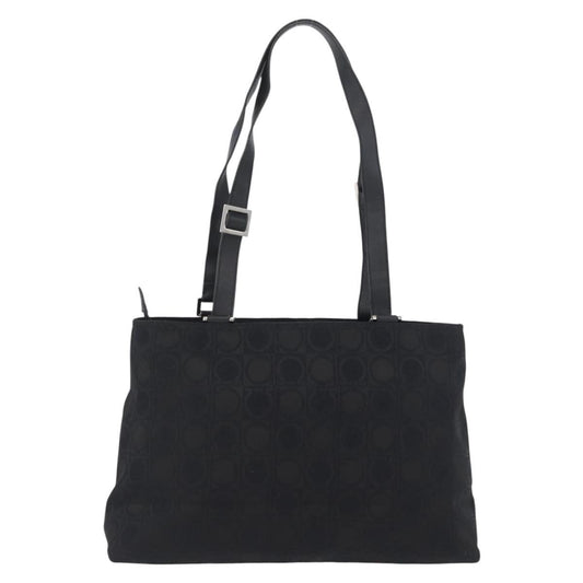 Salvatore Ferragamo Gancini Tote Gancini Canvas, BLACK, CANVAS, Tote bag