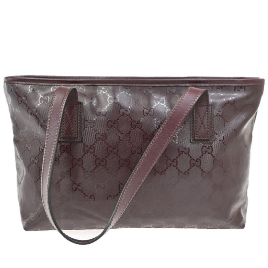Gucci Plus Tote GG Imprime, Burgundy, PVC, Shoulder Bag