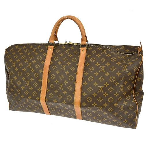 Louis Vuitton Keepall Bag Monogram Canvas, BROWN, CANVAS, Travel bag