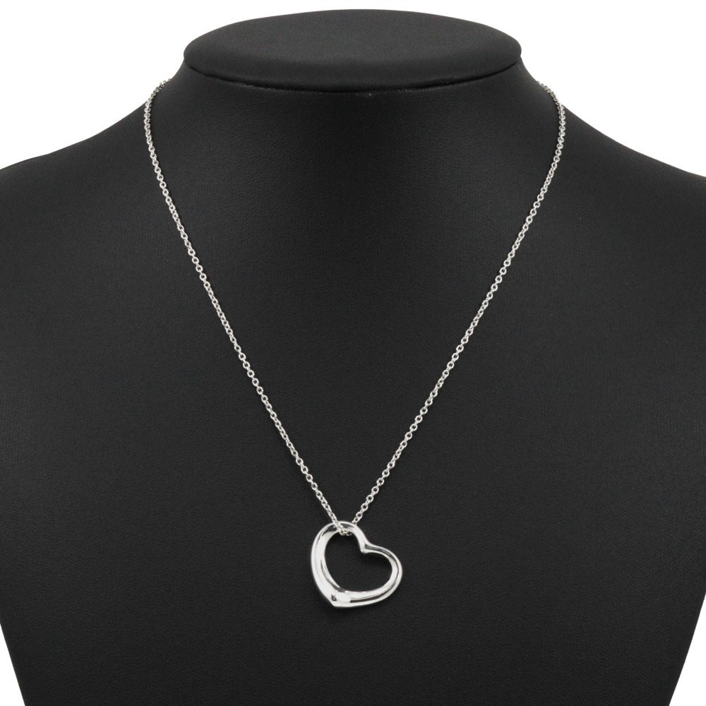 Tiffany & Co. Elsa Peretti Open Heart Pendant Necklace Sterling Silver, SILVER, SILVER, Necklace