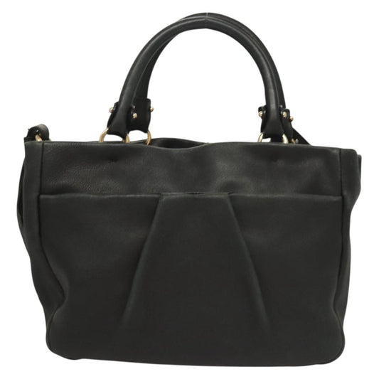Salvatore Ferragamo Vala Handbag Leather, BLACK, LEATHER, Handbag