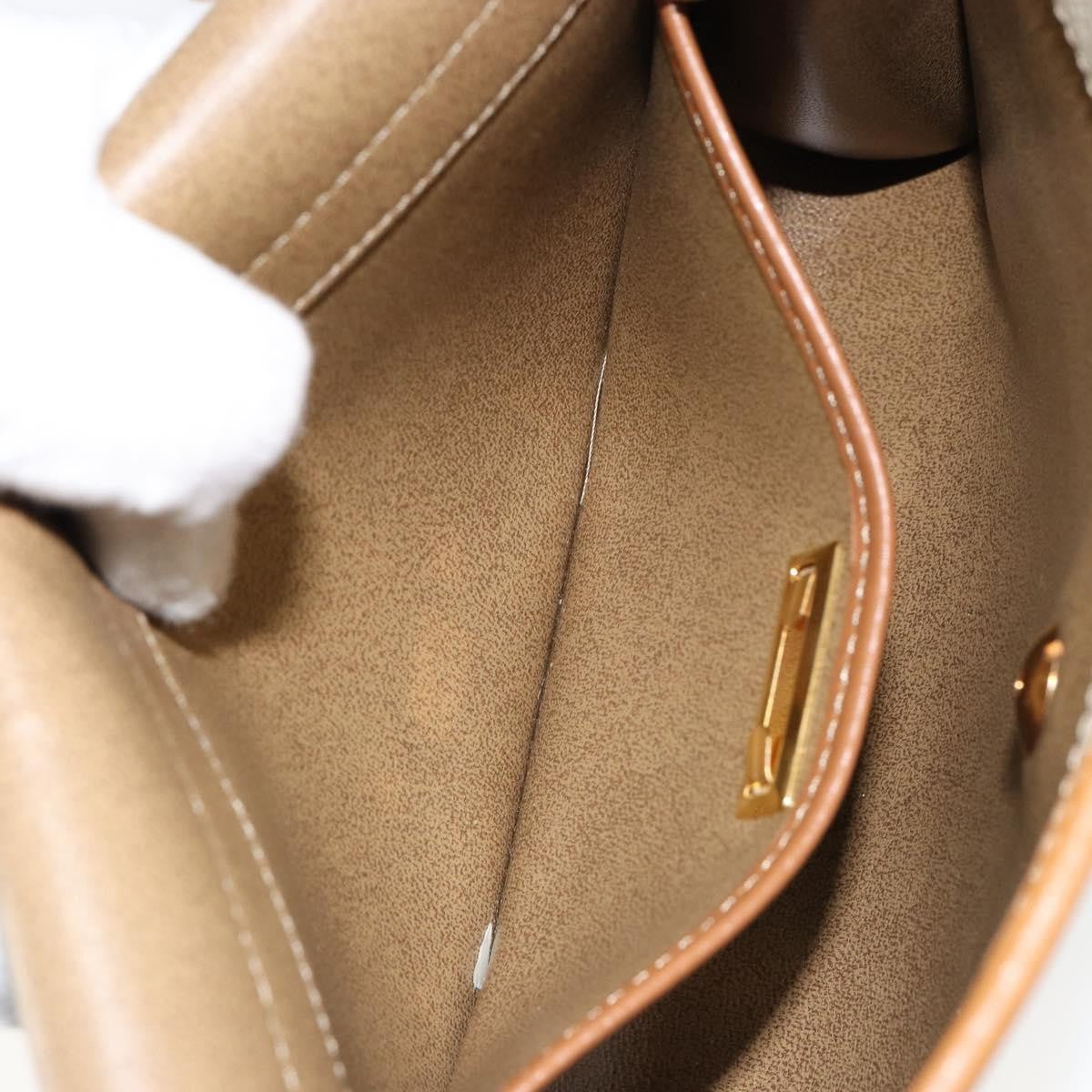 Christian Dior Vintage Honeycomb Flap Crossbody Bag Canvas and Leather, BEIGE, CANVAS, Shoulder bag