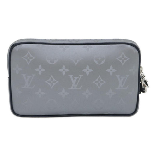 Louis Vuitton Alpha Clutch Limited Edition Monogram Satellite Canvas, Silver, Nylon, Clutch