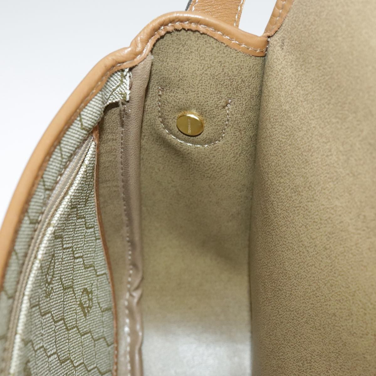 Christian Dior Vintage Honeycomb Shoulder Bag Canvas, BEIGE, CANVAS, Shoulder bag
