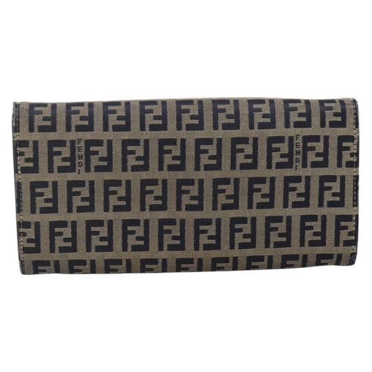 Fendi FF Continental Wallet Canvas, NAVY, CANVAS, Wallets