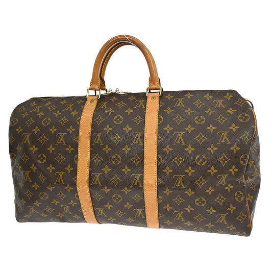 Louis Vuitton Keepall Bag Monogram Canvas, BROWN, CANVAS, Travel bag