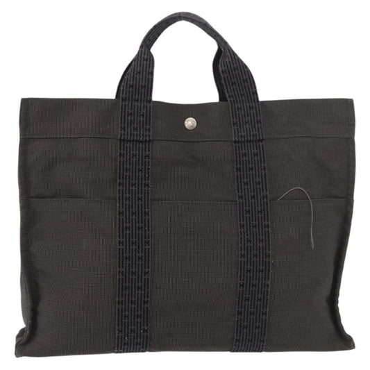 Hermes Fourre-tout Herline Canvas, Gray, Canvas, Tote Bag