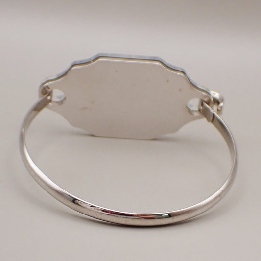 Chanel CC Logo Mirror Bangle Bracelet Metal and Plastic, SILVER, SILVER_PLATED, Bracelet