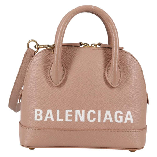 Balenciaga Logo Ville Bag Leather, PINK, LEATHER, Handbag
