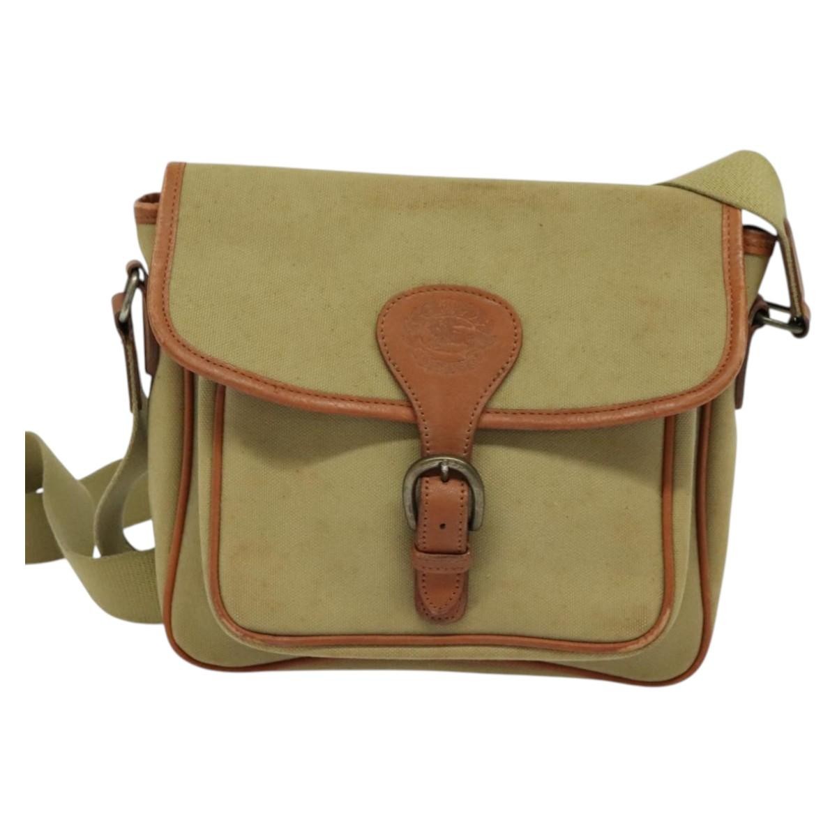 Burberry Front Pocket Messenger Bag Canvas, BEIGE, CANVAS, Shoulder bag