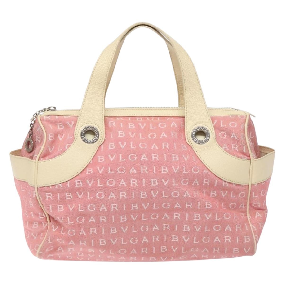 Bvlgari B.Zero1 Logomania Bag Canvas with Leather, PINK, CANVAS, Handbag