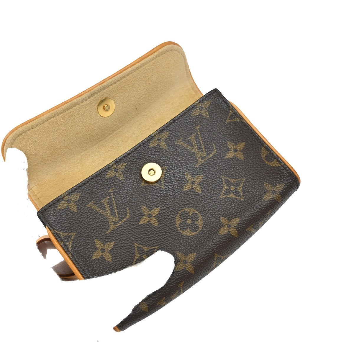 Louis Vuitton Florentine Pochette Monogram Canvas, BROWN, LEATHER, Clutche & pouche