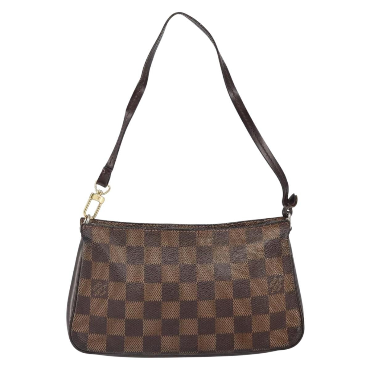 Louis Vuitton Navona Pochette Accessoires Damier, BROWN, CANVAS, Clutche & pouche