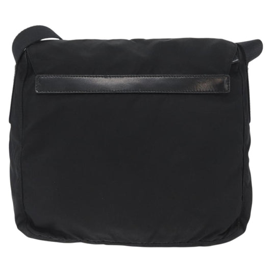 Prada Buckle Messenger Bag Tessuto, Black, Nylon, Shoulder Bag