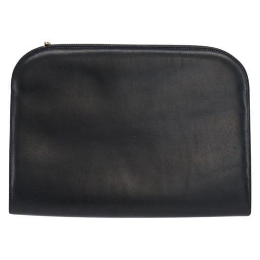 Salvatore Ferragamo Vintage Gancini Chain Shoulder Bag Leather, NAVY, LEATHER, Shoulder bag