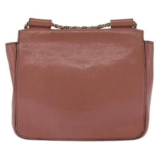 Chloe Elsie Chain Shoulder Bag Leather, PINK, LEATHER, Shoulder bag