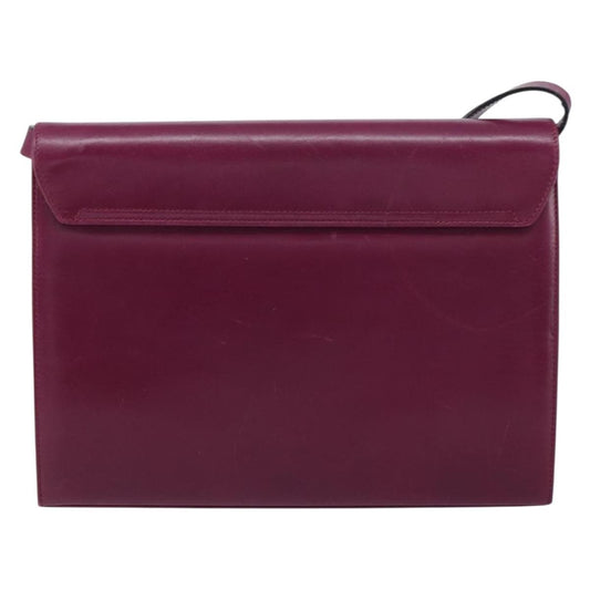 Salvatore Ferragamo Gancini Shoulder Bag Leather, PURPLE, LEATHER, Shoulder bag