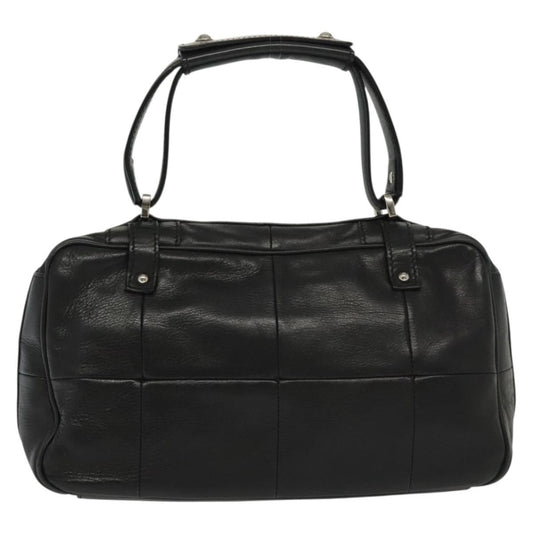 Salvatore Ferragamo Gancini handbag Leather, BLACK, LEATHER, Handbag