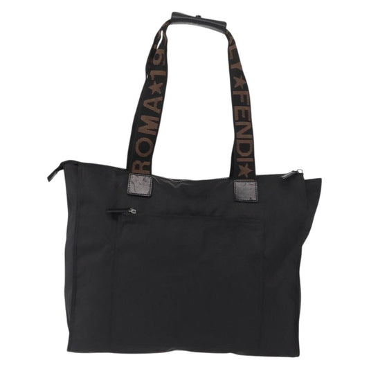 Fendi Vintage Convertible Logo Weekender Nylon, BLACK, NYLON, Tote bag
