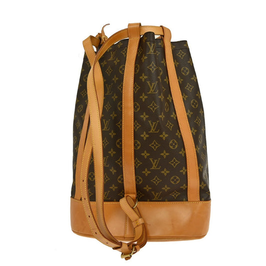 Louis Vuitton Randonnee Backpack Monogram Canvas, BROWN, CANVAS, Shoulder bag