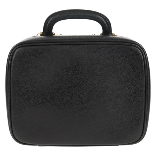 Chanel Vintage Timeless Zip Around Vanity Case Caviar, Black, Leather, Clutch