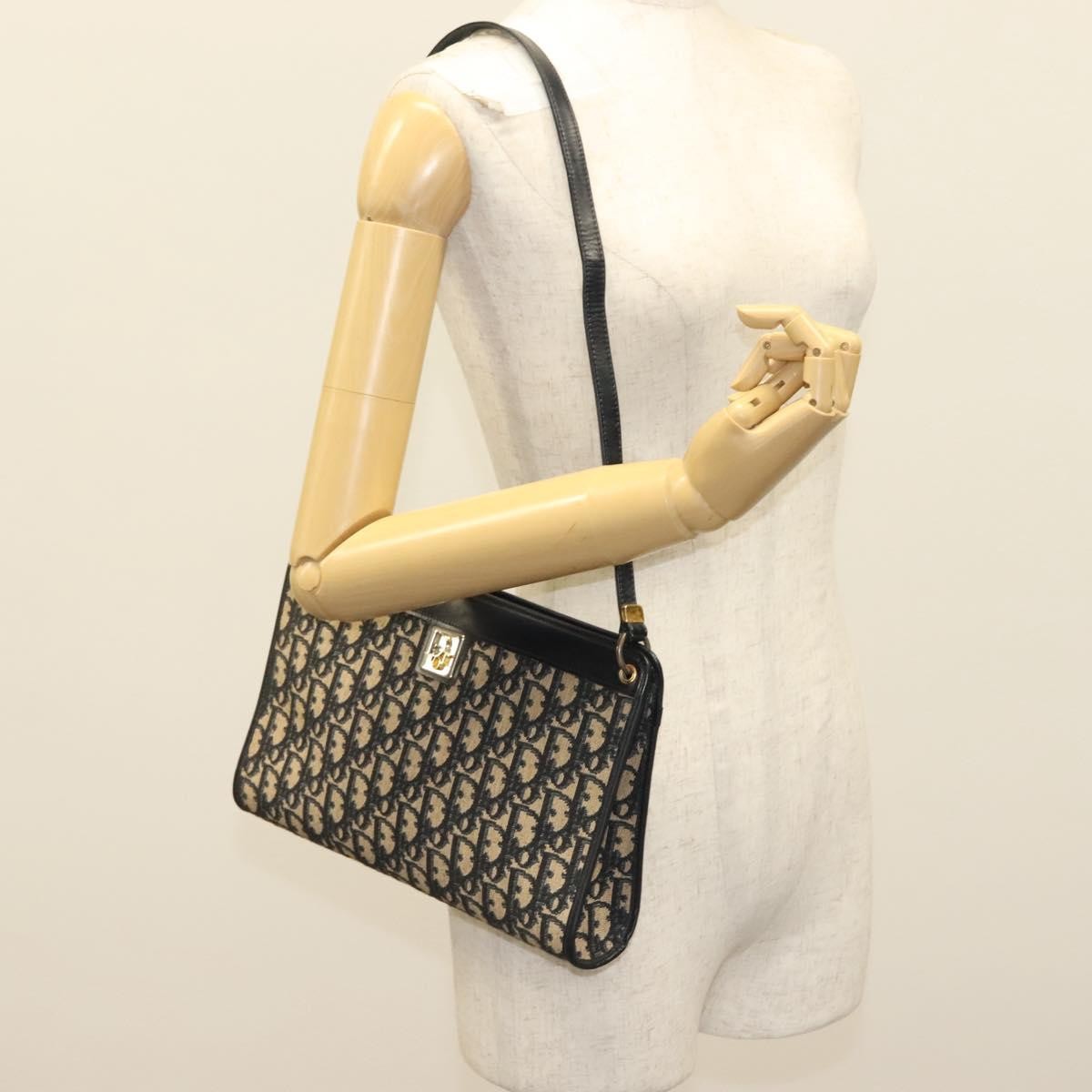 Christian Dior wristlet zip dior Canvas, NAVY, CANVAS, Shoulder bag