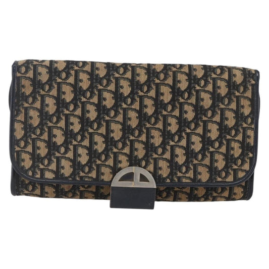 Christian Dior Vintage Trotter Flap Shoulder Bag Diorissimo Canvas, NAVY, CANVAS, Shoulder bag