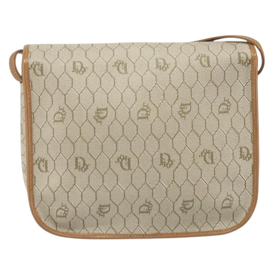 Christian Dior Vintage Honeycomb Shoulder Bag Canvas, Beige, PVC + Canvas, Shoulder Bag