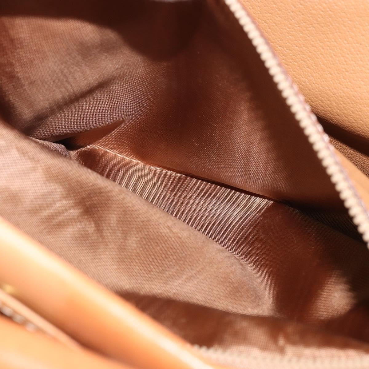 Celine Vintage Macadam Handbag Canvas and Leather, BEIGE, CANVAS, Handbag