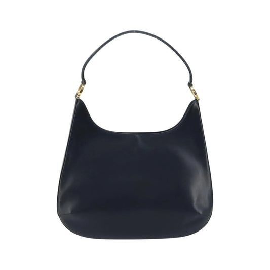 Salvatore Ferragamo Gancini Leather, Navy, Leather, Handbag