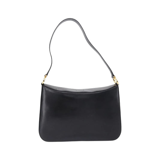 Salvatore Ferragamo Gancini Leather, Black, Leather, Shoulder Bag