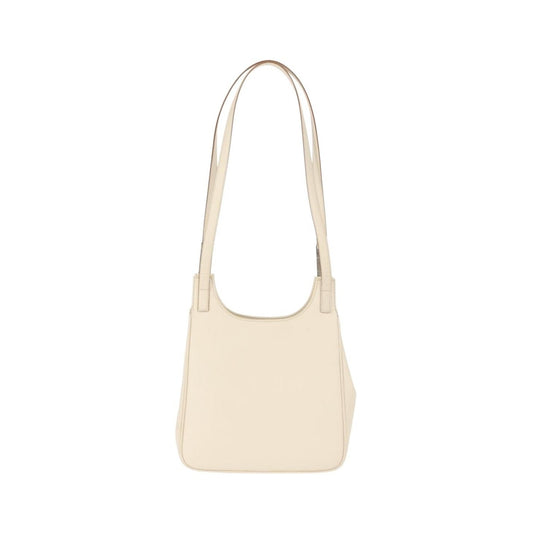 Salvatore Ferragamo Shoulder Leather, Ecru, Leather, Shoulder Bag