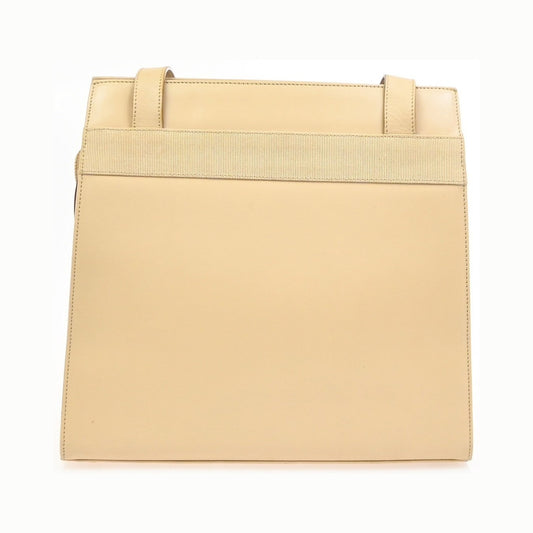 Salvatore Ferragamo Vala Leather, Beige, Leather, Shoulder Bag