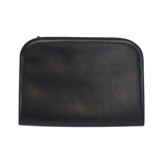 Salvatore Ferragamo Vintage Gancini Chain Leather, Navy, Leather, Shoulder Bag