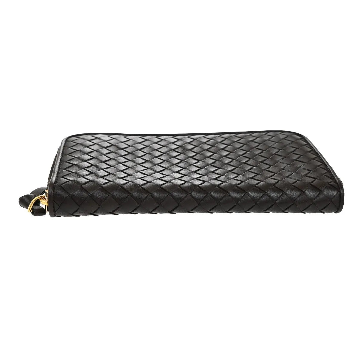 Bottega Veneta Intrecciato Long Zip Leather, Brown, Leather, Wallet