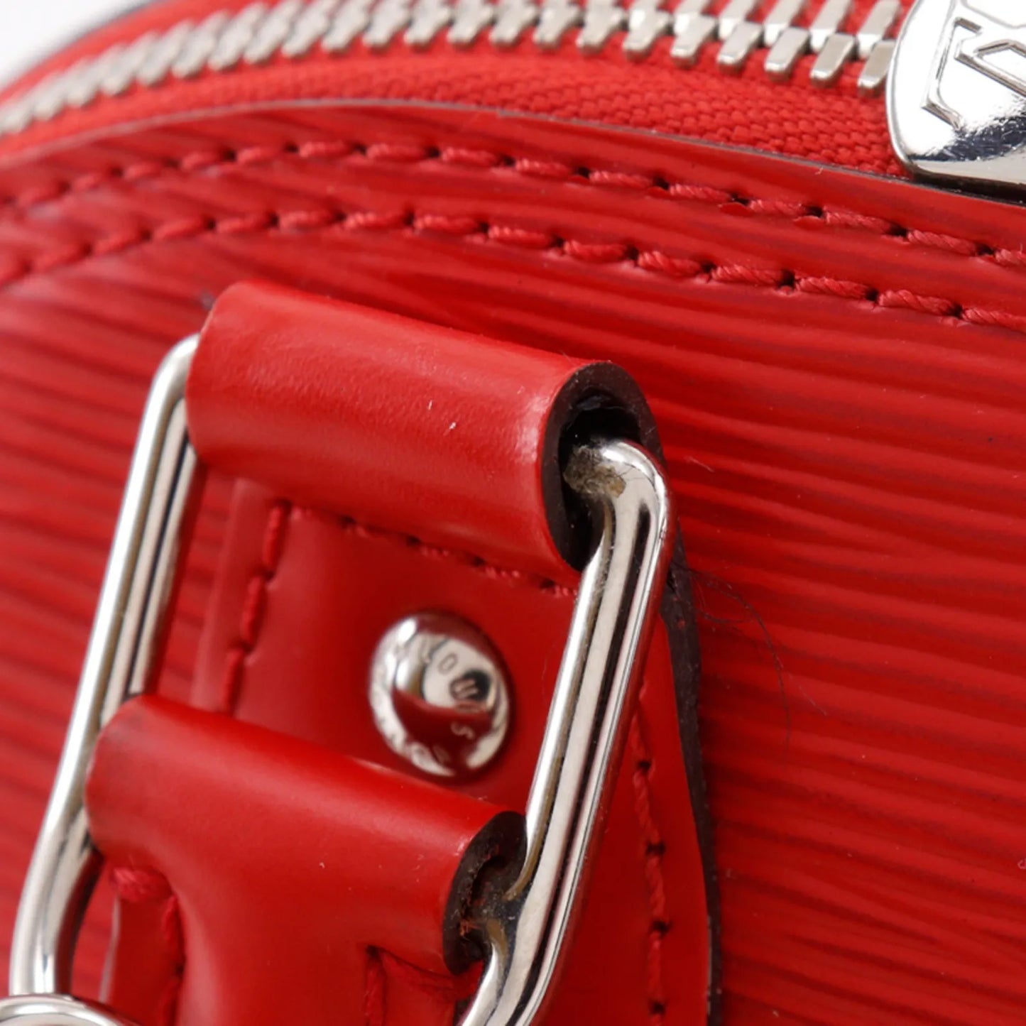 Louis Vuitton Alma Epi Leather, Red, Leather, Handbag